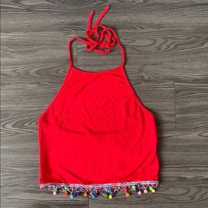 Fiesta Red Halter Top